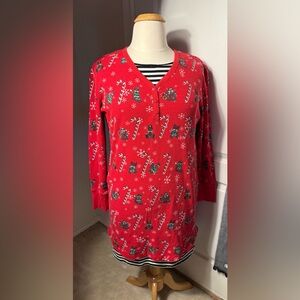 Buc-ee's Red Thermal Christmas Themed Nightgown